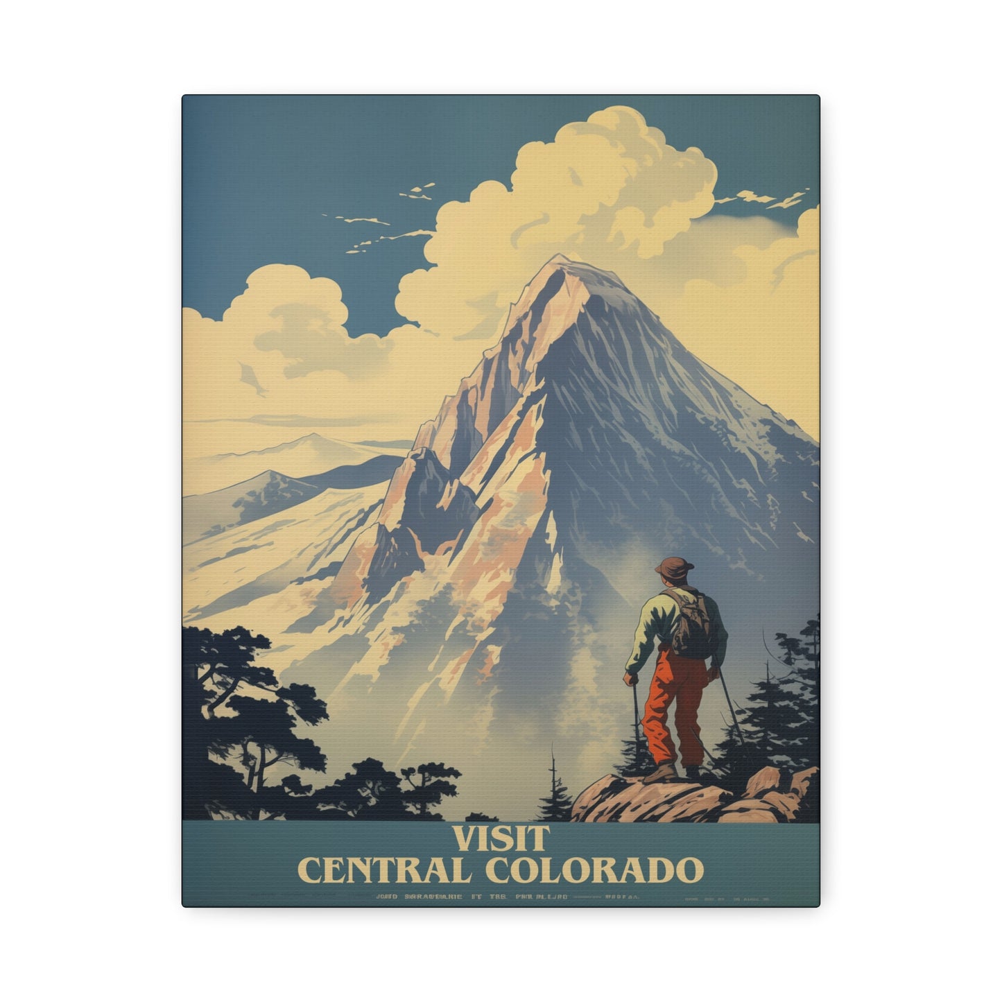 "Visit Central Colorado Poster - Matte Stretched Canvas Wall Art" Matte Canvas, Stretched, 1.25"