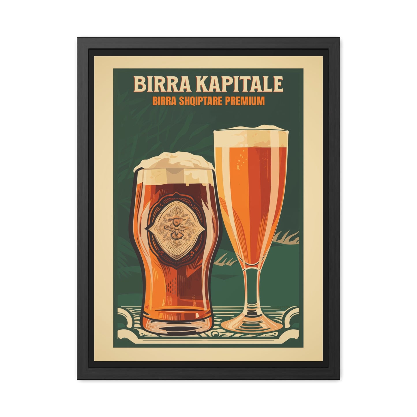 Vintage Beer Poster - Birra Kapitale (Albanian for 'Capital Beer') Premium Albanian Beer Art Print Framed Posters