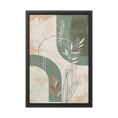 Modern Abstract Framed Poster | Minimalist Wall Art Print, Retro Botanical Design for Living Room & Office Décor