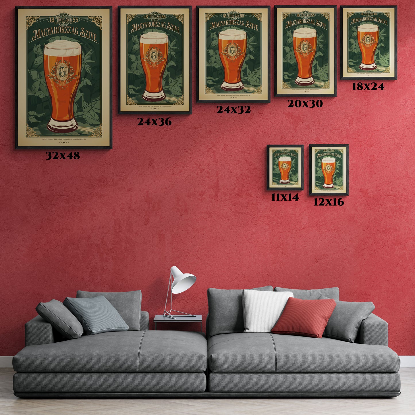 Vintage Beer Poster - Magyarország Szíve (Heart of Hungary) Art Print (Hungarian Language) Framed Posters