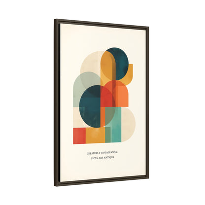 Creative Vision Framed Abstract Canvas Wall Art — Mid-Century Modern Geometric Design | Vintageanna