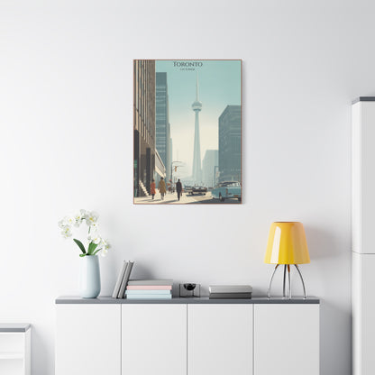 Toronto CN Tower Vintage Cityscape Matte Canvas Print