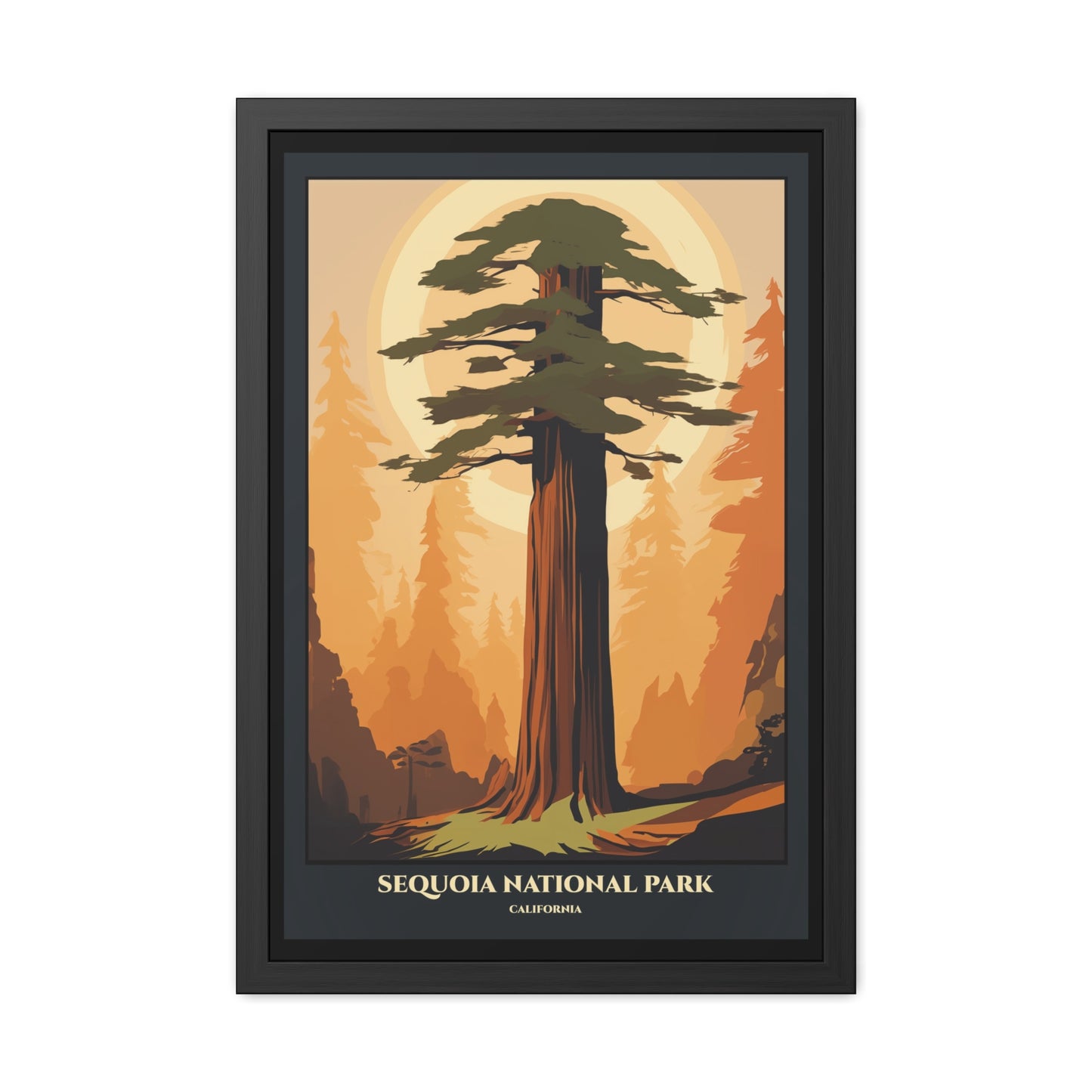 Vintage California Poster - Sequoia National Park Giant Sequoias Art Framed Posters