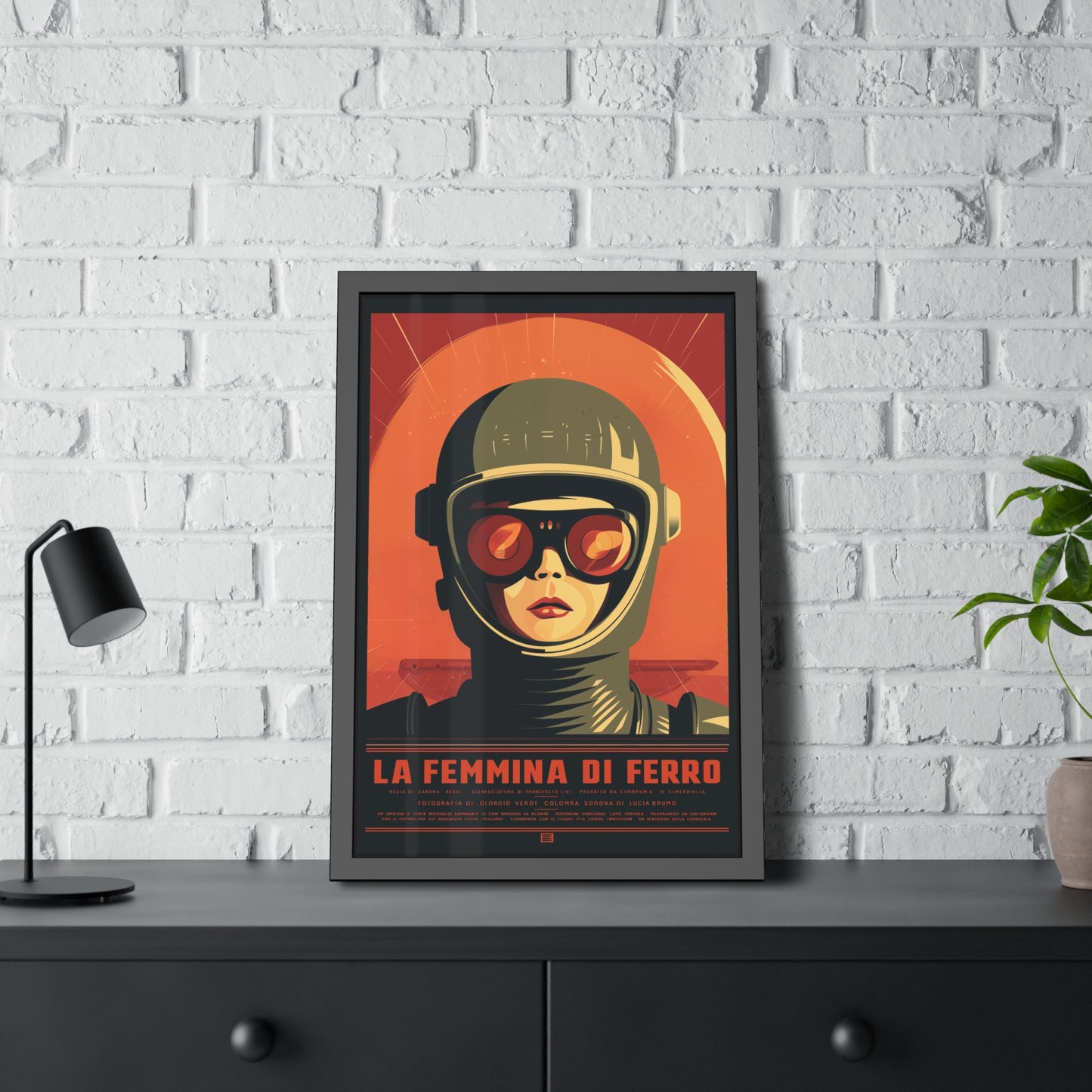 Framed Poster — La Femmina di Ferro Retro Sci‑Fi Art Print