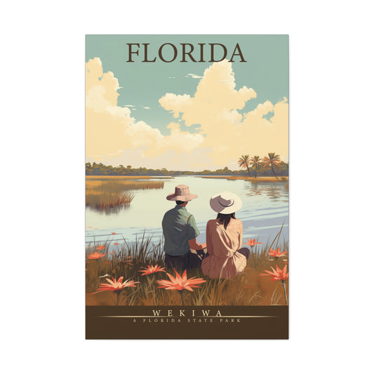 "Vintage Florida Wekiwa State Park Poster - Matte Canvas Stretched Wall Art" Matte Canvas, Stretched, 1.25"