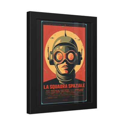 Framed Paper Poster — Retro Sci‑Fi 'La Squadra Spaziale' Wall Art
