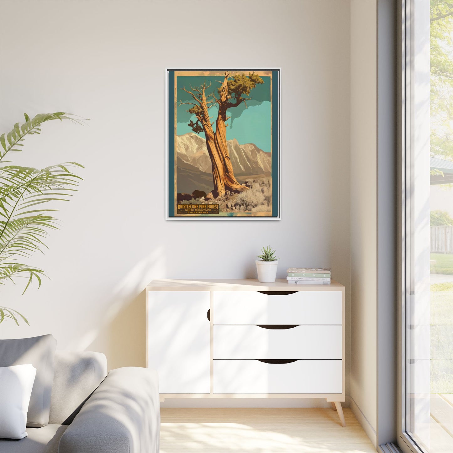 Bristlecone Pine Forest Vintage Art Print — Framed Matte Canvas