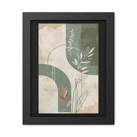 Modern Abstract Framed Poster | Minimalist Wall Art Print, Retro Botanical Design for Living Room & Office Décor