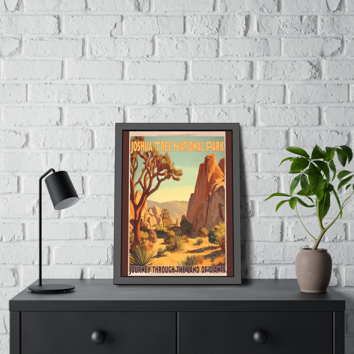Framed Poster — Joshua Tree National Park Vintage Travel Print