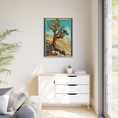 Bristlecone Pine Forest Framed Canvas Print — Vintage National Park Travel Poster