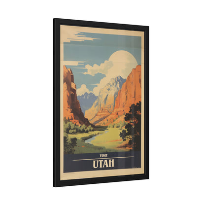 Utah Vintage Travel Poster — Framed Wall Art