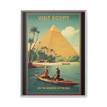 See the Wonders of the Nile — Egypt Nile Vintage Matte Canvas Framed Print