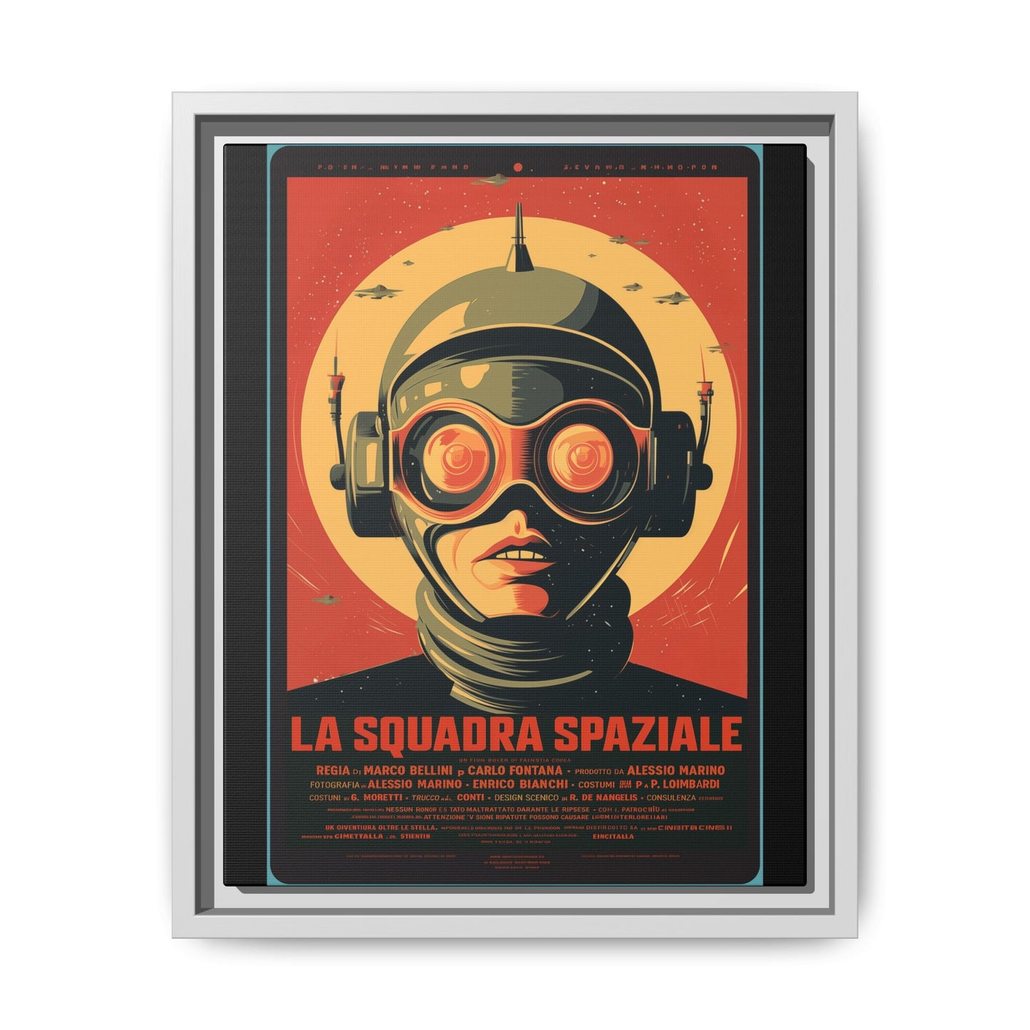 La Squadra Spaziale Retro Space Poster — Matte Framed Canvas