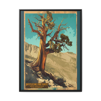 Bristlecone Pine Forest Framed Canvas Print — Vintage National Park Travel Poster