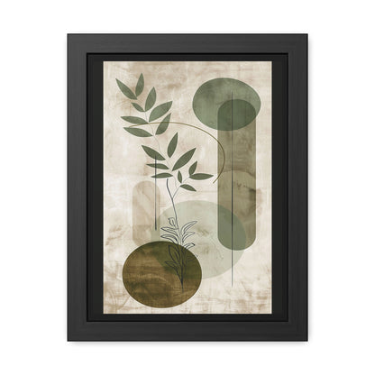Modern Botanical Framed Poster | Minimalist Nature Wall Art Print, Contemporary Green Décor & Gift for Plant Lovers