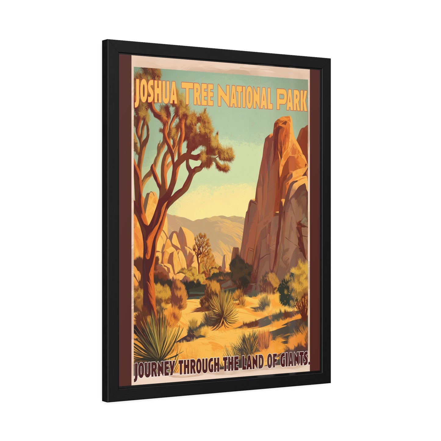 Framed Poster — Joshua Tree National Park Vintage Travel Print