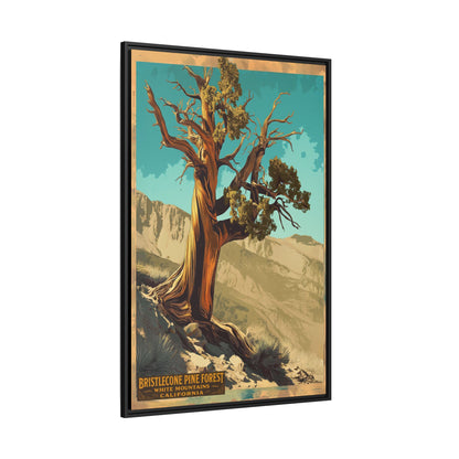 Bristlecone Pine Forest Framed Canvas Print — Vintage National Park Travel Poster