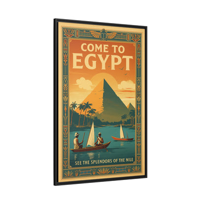 Come to Egypt — Vintage Nile Matte Canvas Print (Framed)