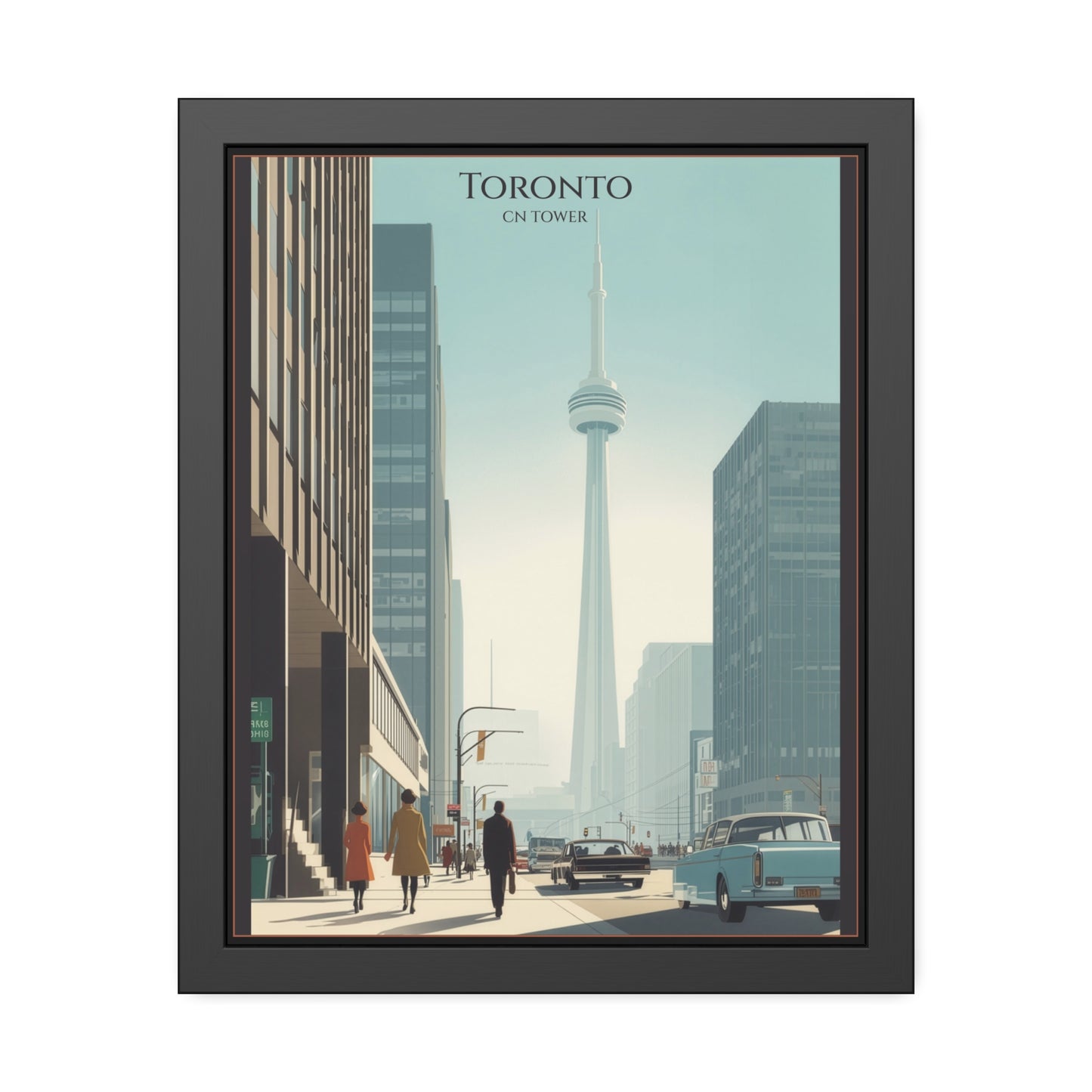 Toronto CN Tower Framed Poster — Vintage Cityscape Wall Art