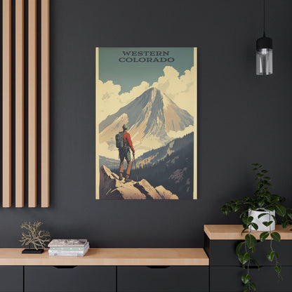 "Western Colorado Hiking Poster - Mountain Adventure Matte Stretched Canvas Wall Art" Matte Canvas, Stretched, 1.25"