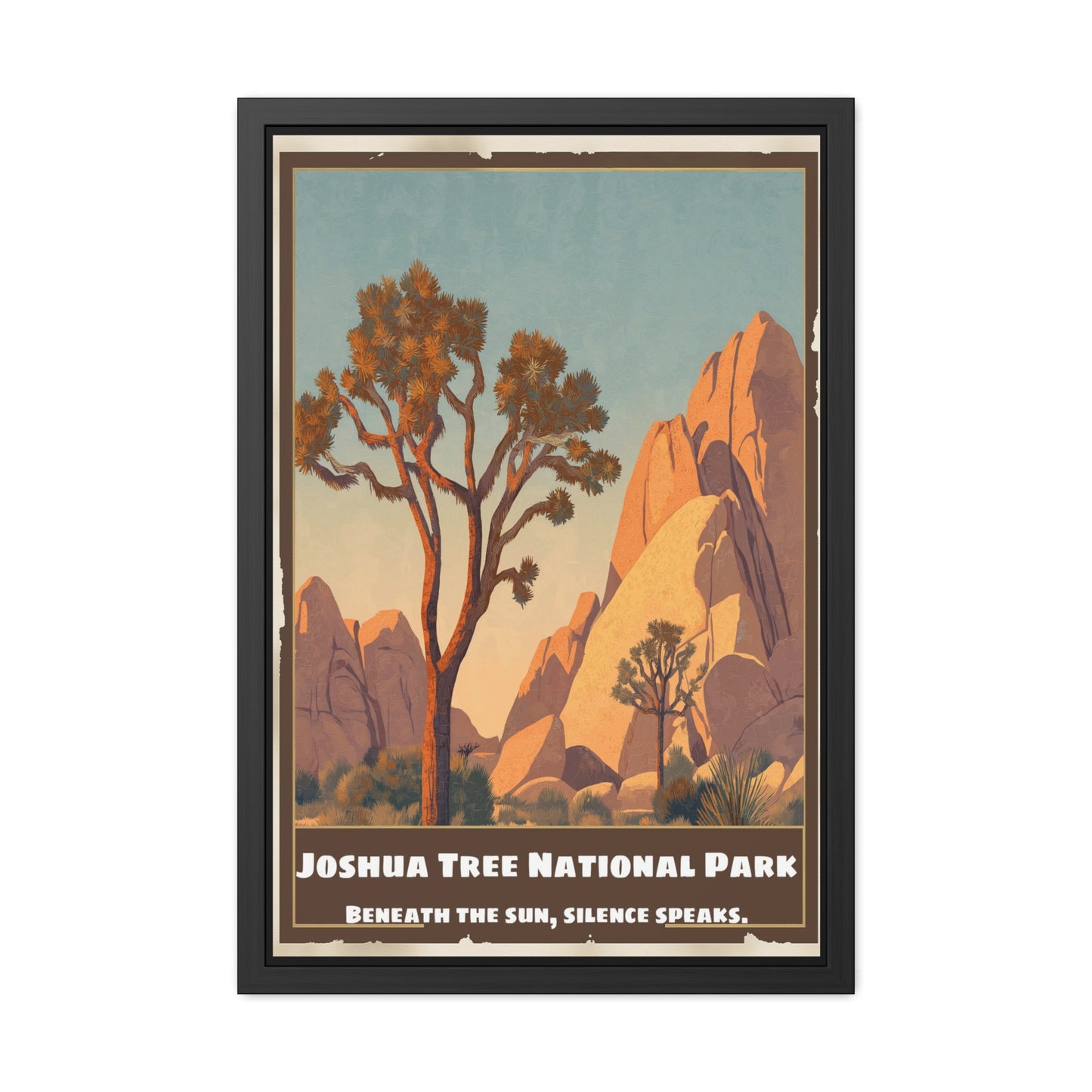 Joshua Tree National Park Framed Poster — Vintage Desert Travel Art Print_M
