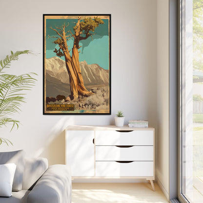 Bristlecone Pine Forest Vintage Art Print — Framed Matte Canvas