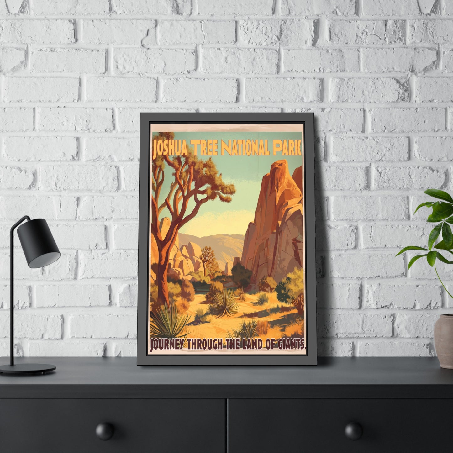 Framed Poster — Joshua Tree National Park Vintage Travel Print