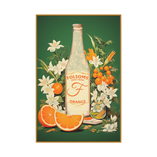 "Vintage Folsom's Sweet Cream Orange Poster - Matte Canvas Stretched Wall Art" Matte Canvas, Stretched, 1.25"