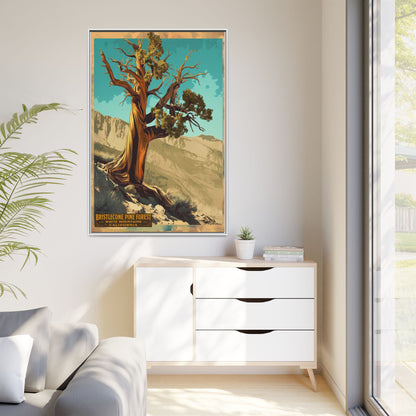 Bristlecone Pine Forest Framed Canvas Print — Vintage National Park Travel Poster