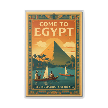 Come to Egypt — Vintage Nile Matte Canvas Print (Framed)