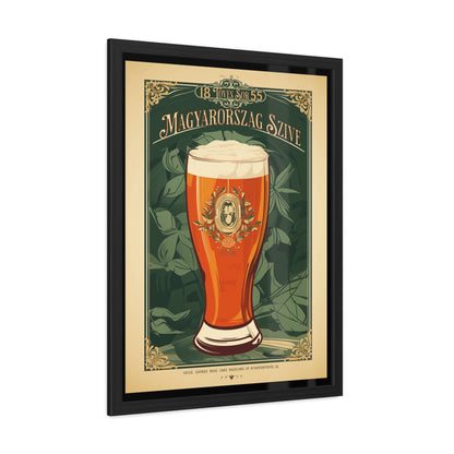 Vintage Beer Poster - Magyarország Szíve (Heart of Hungary) Art Print (Hungarian Language) Framed Posters