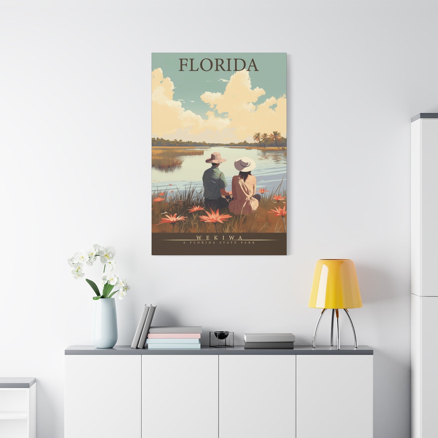 "Vintage Florida Wekiwa State Park Poster - Matte Canvas Stretched Wall Art" Matte Canvas, Stretched, 1.25"