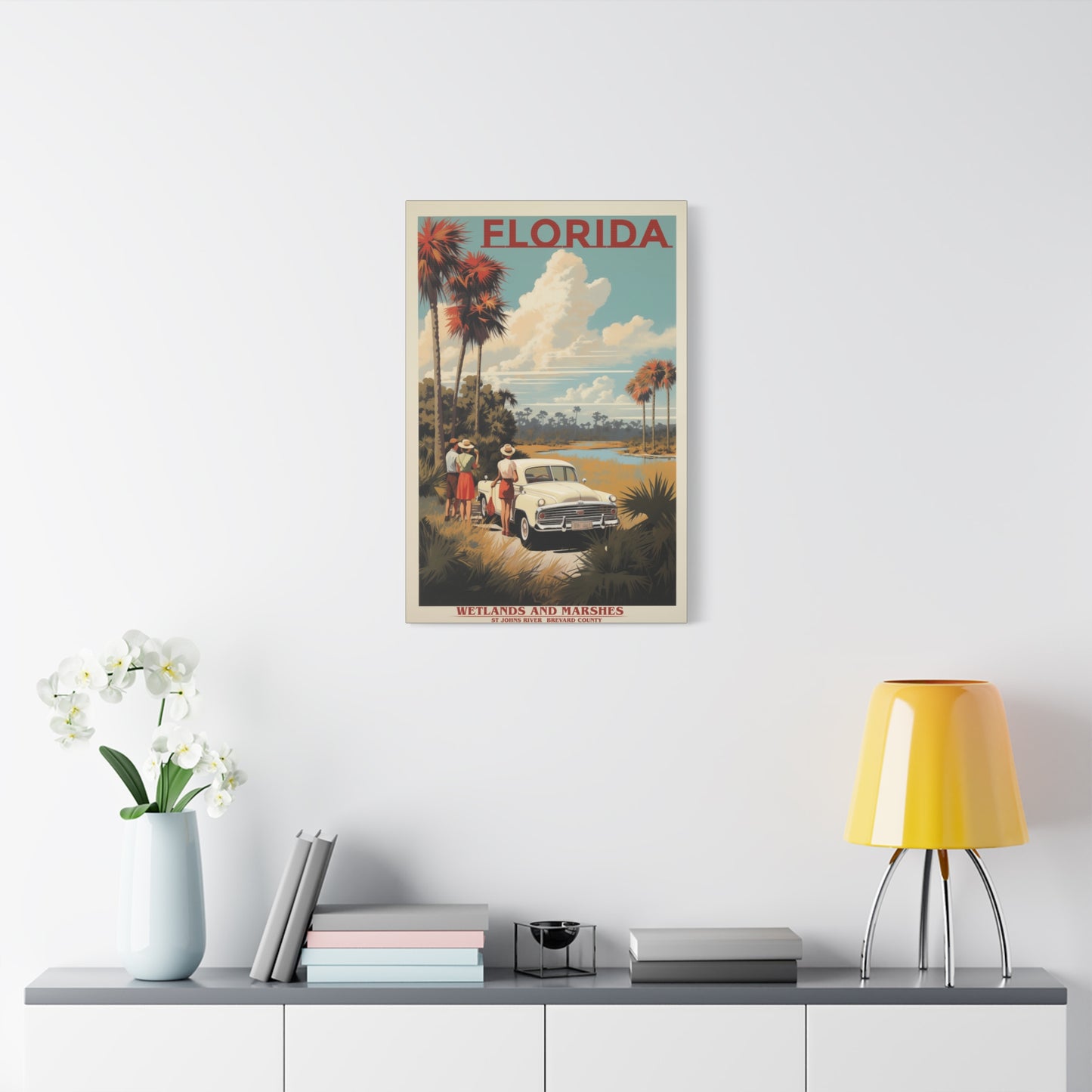 Florida Wetlands St. Johns River Vintage Canvas | Stretched Canvas