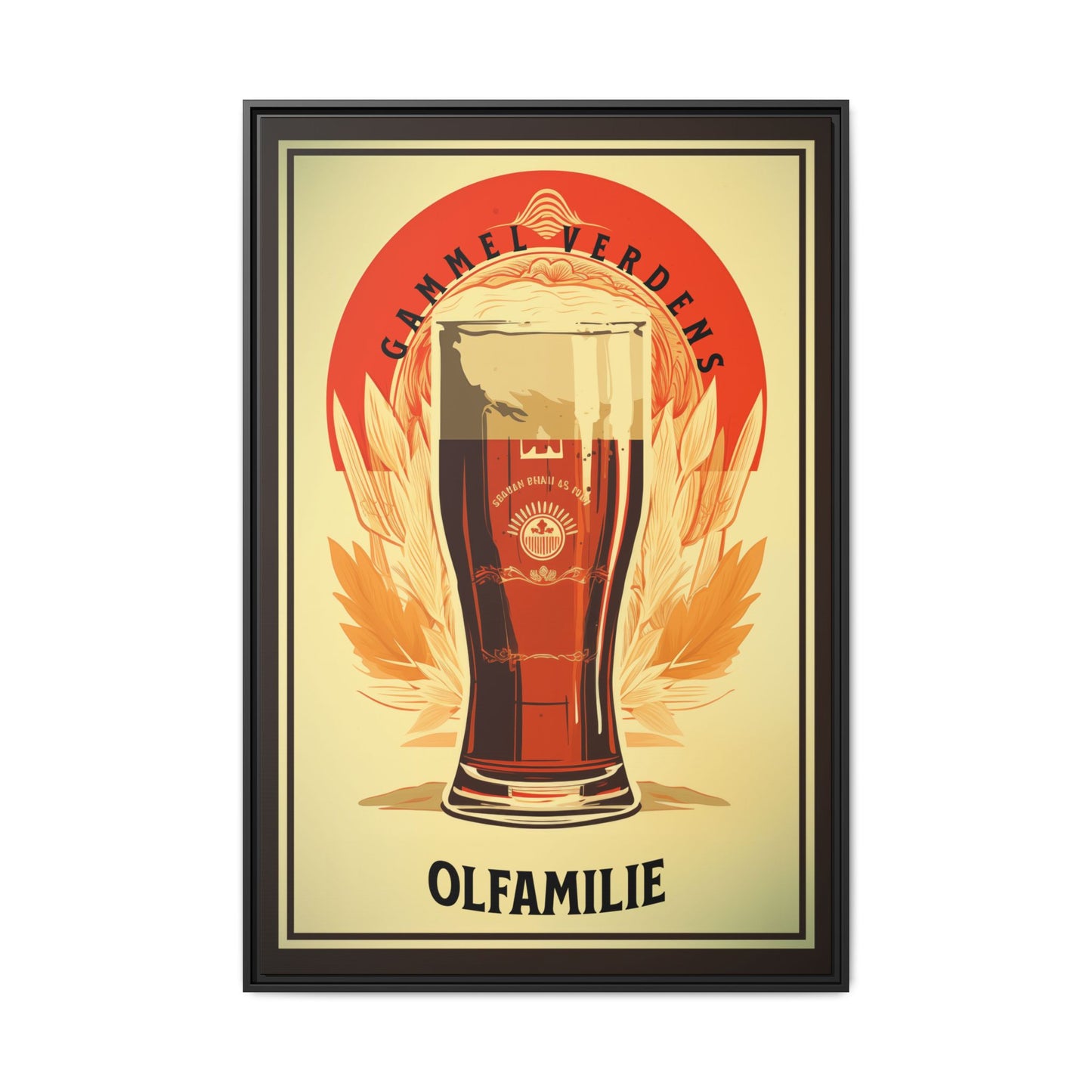 Old World beer, Danish beer. Matte Canvas, Black Frame