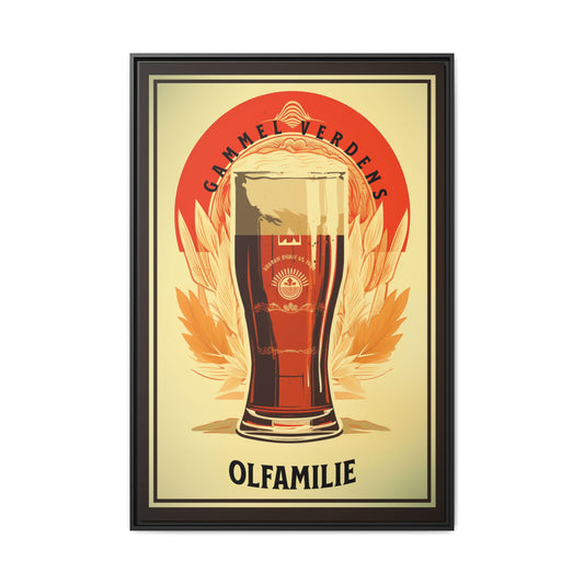 Old World beer, Danish beer. Matte Canvas, Black Frame