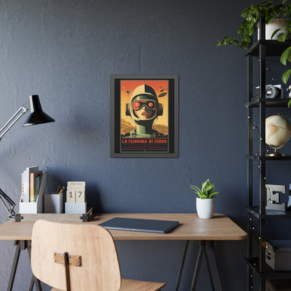 Retro Sci‑Fi Poster — "La Femmina di Ferro" Framed Art Print
