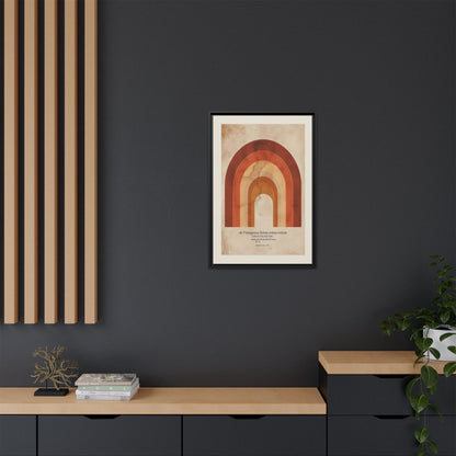 Framed Matte Canvas Wall Art - Retro Rainbow Design