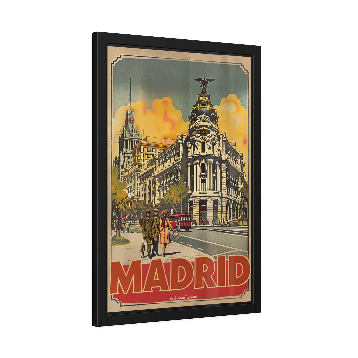 Madrid Vintage Travel Poster — Framed Paper Poster