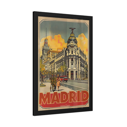 Madrid Vintage Travel Poster — Framed Paper Poster