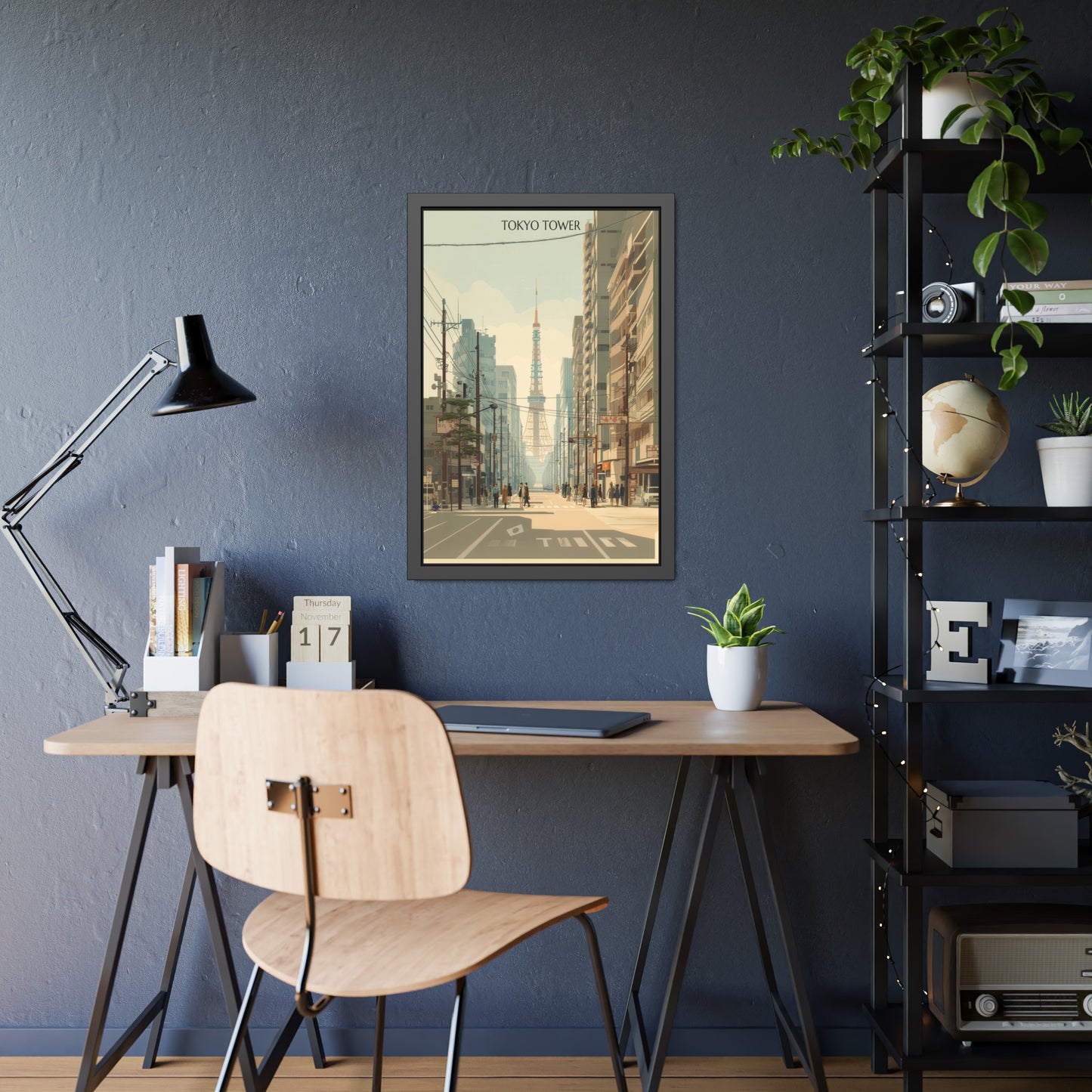 Tokyo Tower Framed Poster — Vintage Cityscape Wall Art