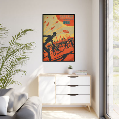 "Heavens War: The Creeps Have Arrived – Sci-Fi Apocalypse Matte Canvas with Black Frame"