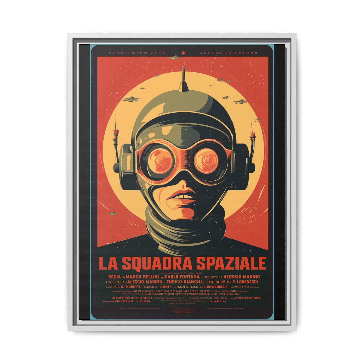 La Squadra Spaziale Retro Space Poster — Matte Framed Canvas