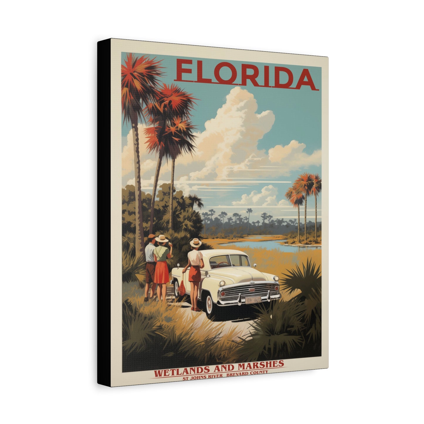 Florida Wetlands St. Johns River Vintage Canvas | Stretched Canvas