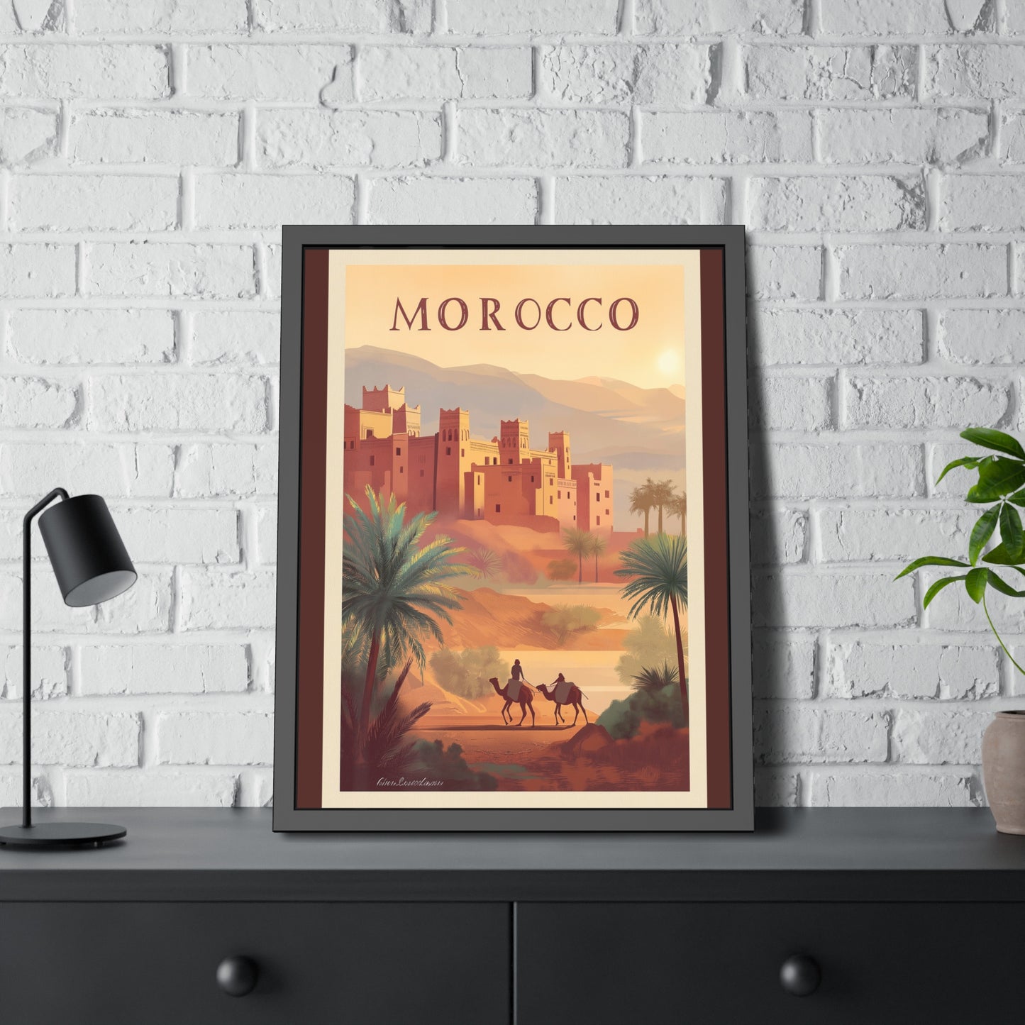 Morocco Vintage Travel Poster Framed Print