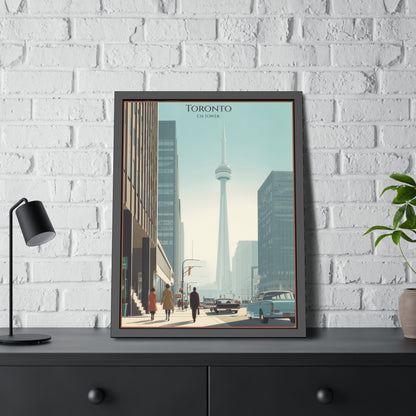 Toronto CN Tower Framed Poster — Vintage Cityscape Wall Art