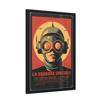 Framed Paper Poster — Retro Sci‑Fi 'La Squadra Spaziale' Wall Art