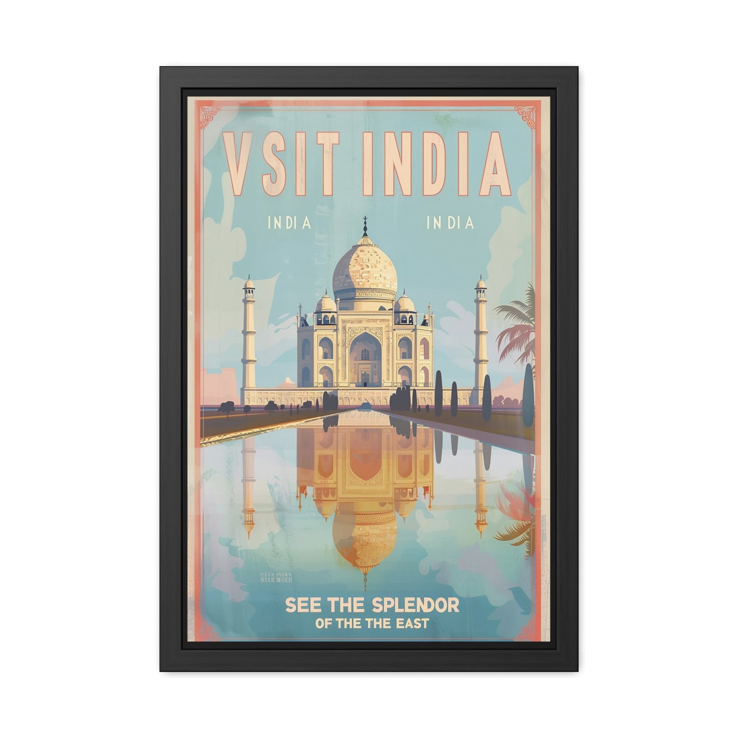 Vintage India Travel Poster — “See the Splendor of the East” | Framed Wall Art by Vintageanna