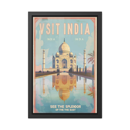 Vintage India Travel Poster — “See the Splendor of the East” | Framed Wall Art by Vintageanna