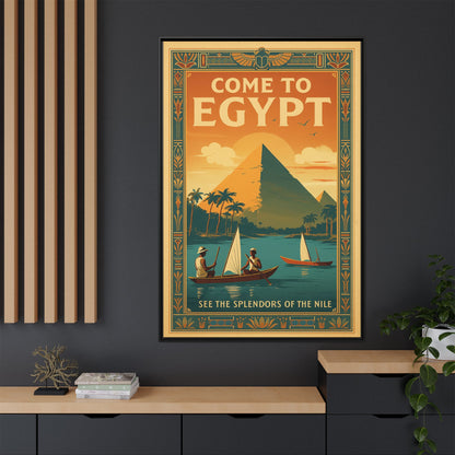 Come to Egypt — Vintage Nile Matte Canvas Print (Framed)