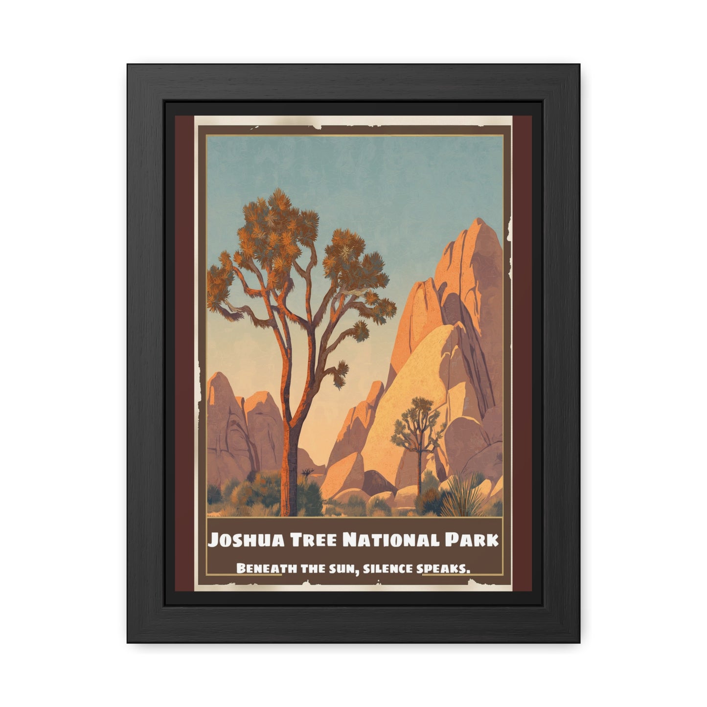 Joshua Tree National Park Framed Poster — Vintage Desert Travel Art Print_M